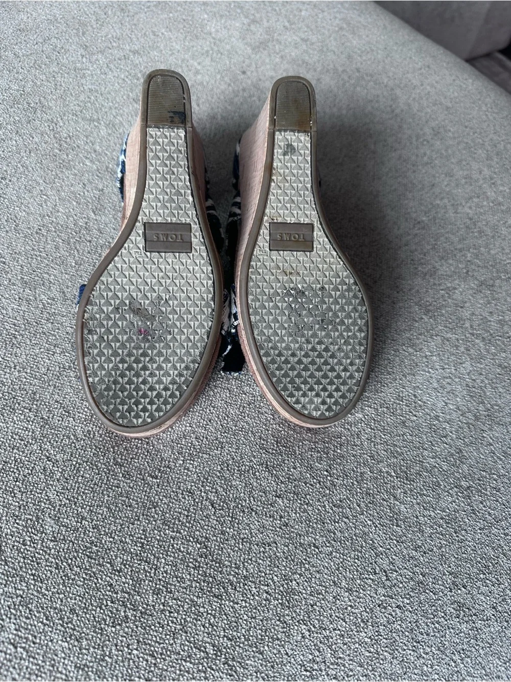 Toms Blue and White Woven Slip-On